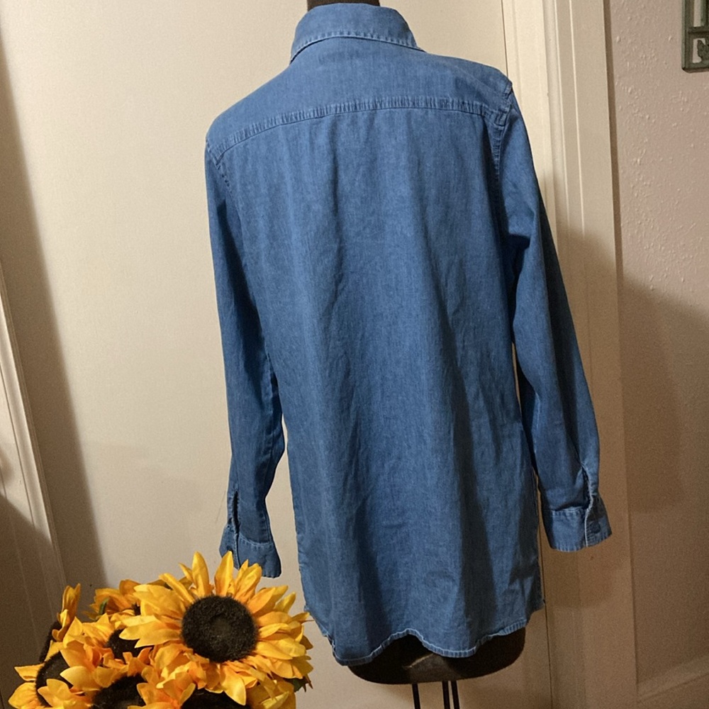 NWOT CHAMBRAY TUNIC DRESS, size medium. - Picture 4 of 5